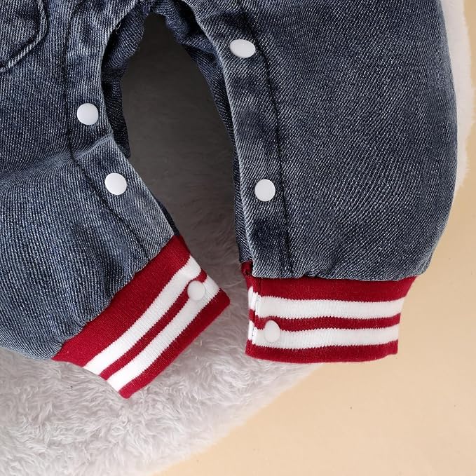 Baby Boy Clothes Fall Winter Outfits Long Sleeve Striped Romper Cute Cartoon - Image 6