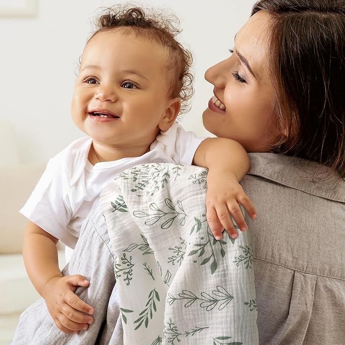 Muslin Swaddle Blankets for Newborn, 3 Pack Breathable Soft Receiving Blanket - Image 2