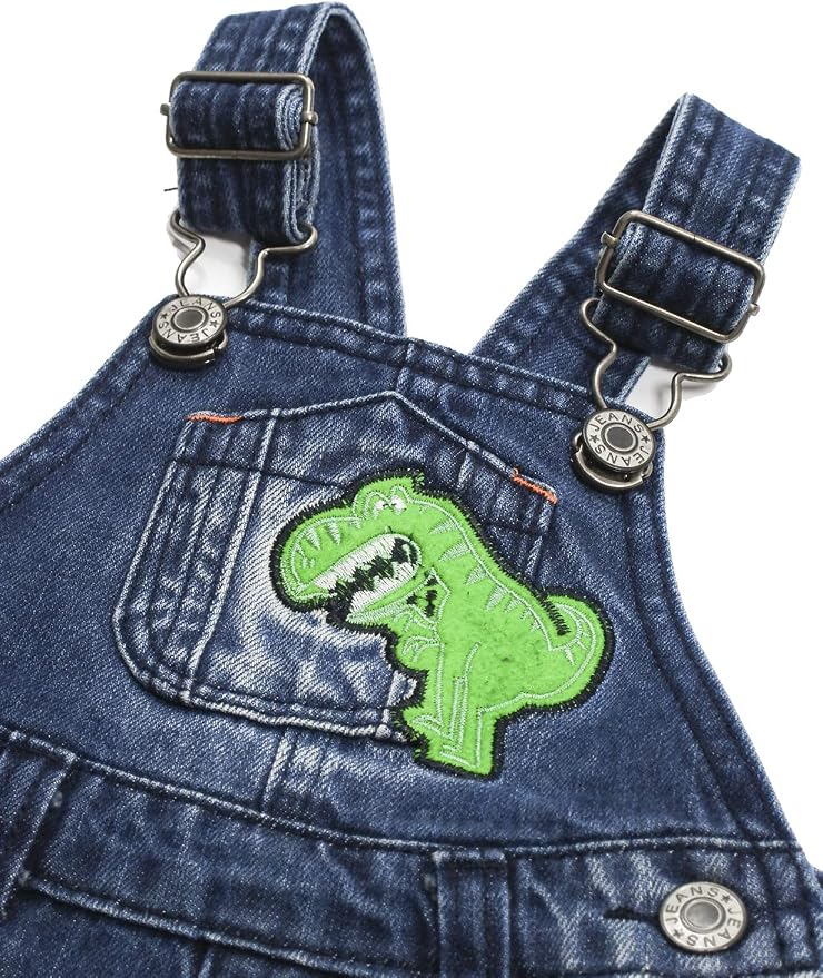 KIDSCOOL SPACE Baby Little Kids Cute Denim Embroidered Fashion Jean Overalls - Image 4