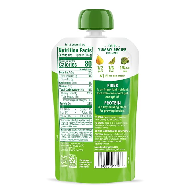 Happy Tot Organics Stage 4 Baby Food Pouches, Gluten Free, Vegan Snack - Image 3