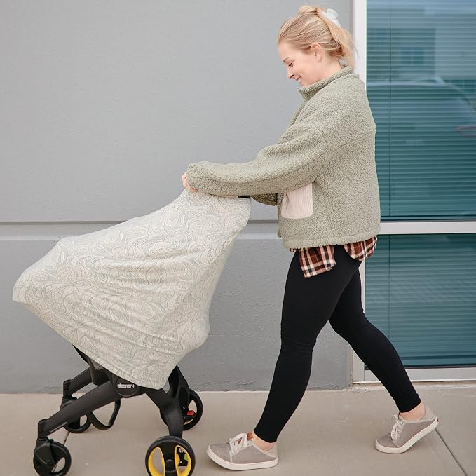 mushie Baby Car Seat Canopy Cover | Breathable & Stretchy Multi Use Cover - Image 4