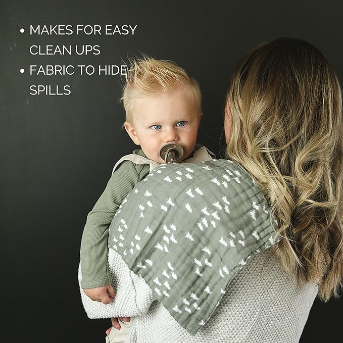 Mebie Baby Burp Cloths, Woods Print 3-Pack, Muslin Burp Cloth Set - Image 6
