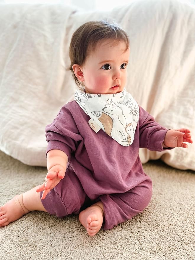 Crane Baby Bandana Bibs, Soft Muslin Adjustable Absorbent Bib Set, 3 Pack - Image 7