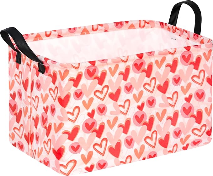 Rectangle Heart Partten Kids Gift Storage Basket Home Shelf Storage Basket by Unknown