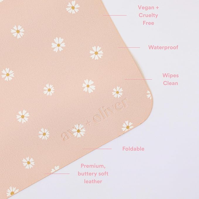 Ava + Oliver Vegan Leather Baby Changing Mat - Image 4