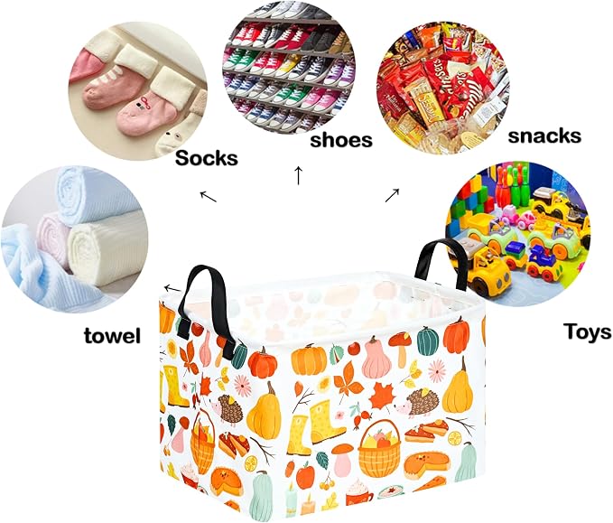 Rectangle Autumn Harvest Gift Storage Home Shelf Storage Basket Organizer Box - Image 6