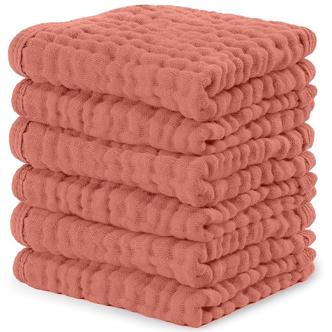 Comfy Cubs Muslin Baby Washcloths 6 Pack by ComfyCubs