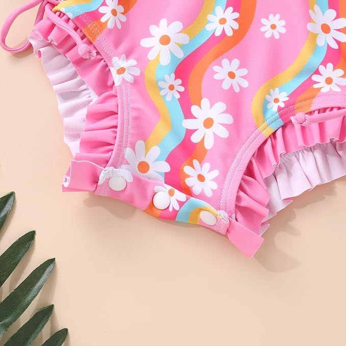 Infant Baby Girl Swimsuit One-Piece Long Sleeve Rash Guard - Image 6