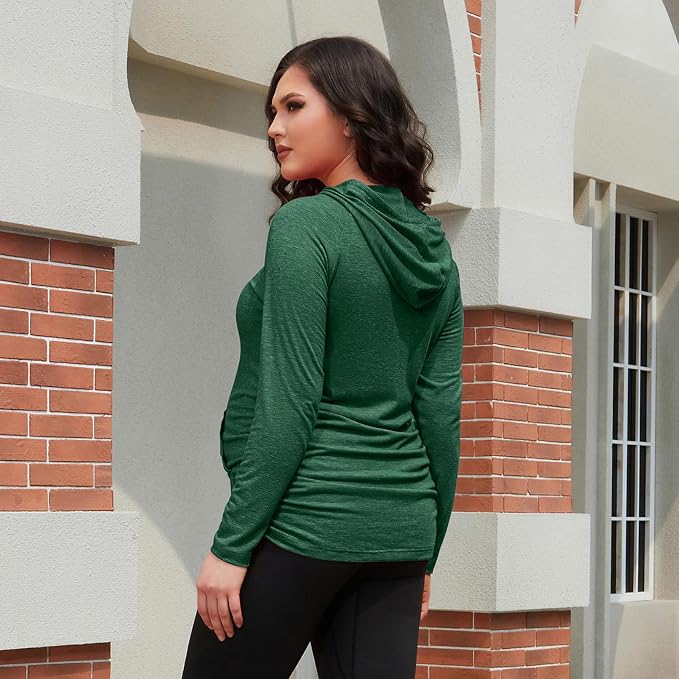 GINKANA Maternity Hoodie Long Sleeves Shirts Casual Maternity Top Pregnancy - Image 4