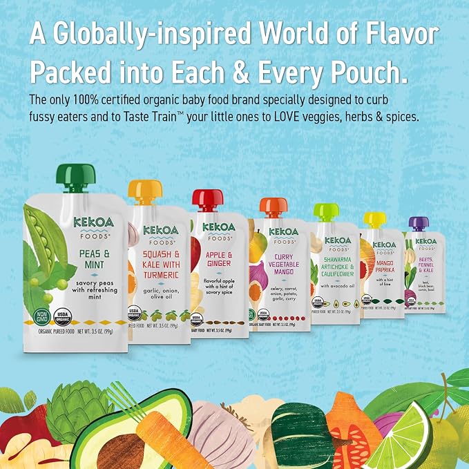 Kekoa Foods Peas & Mint Baby Food Purée | 100% USDA Certified-Organic - Image 8