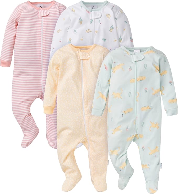 Gerber Baby Girls 4 Pack Sleep 'N Play Footie by Gerber