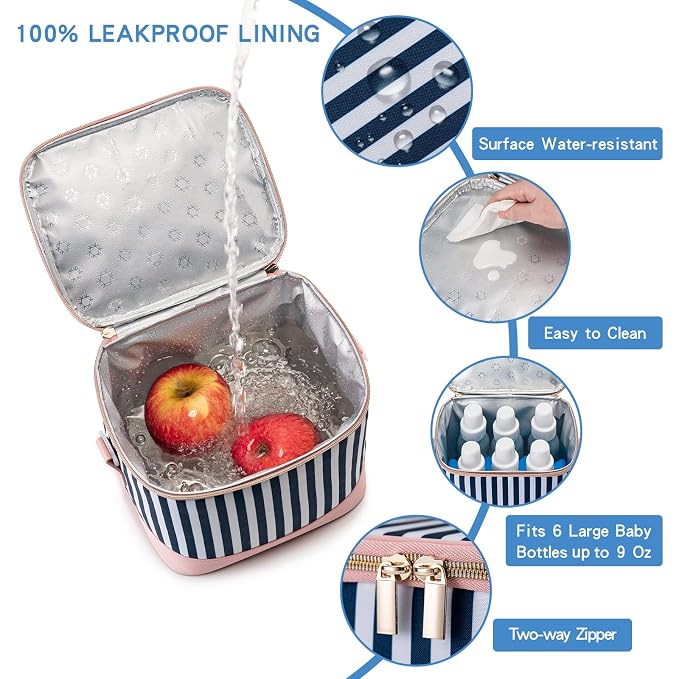 Breastmilk Cooler Bag with Ice Pack Fits 6 Baby Bottles Up to 9 Ounce, Baby - Image 2