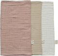 Mebie Baby Burp Cloths, Dusty Rose Print 3-Pack, Muslin Burp Cloth Set by MebieBaby