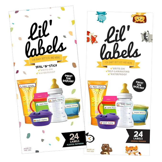 Bottle Labels, Self-Laminating, Waterproof Kids Name Labels by LilLabels