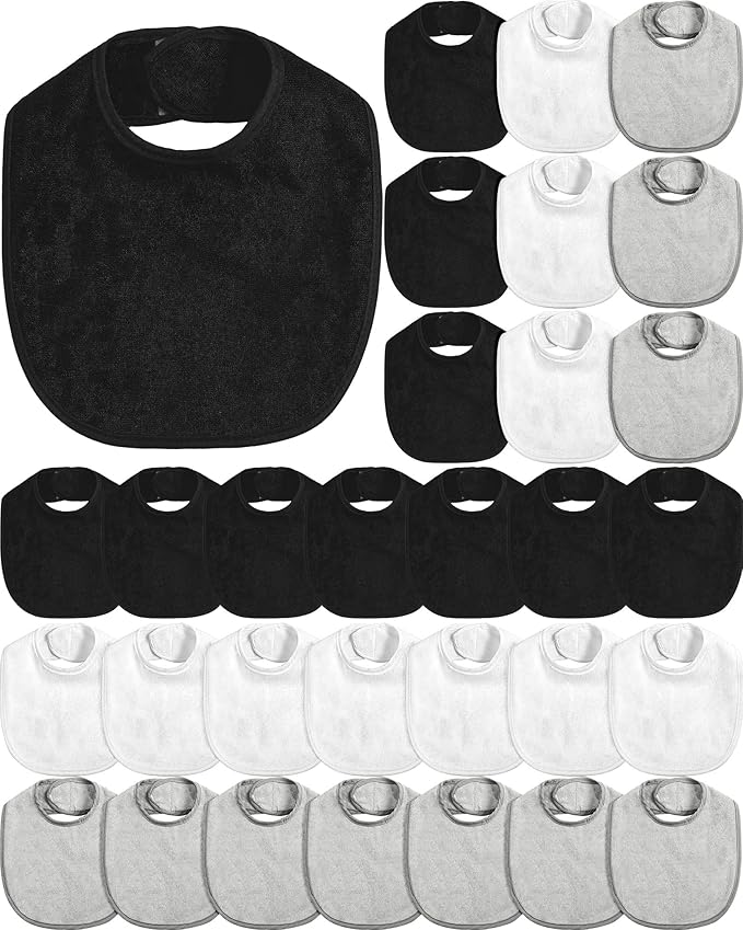 JaGely 30 Pack Baby Muslin Bandana Bibs Multicolor Solid Unisex Waterproof by JaGely