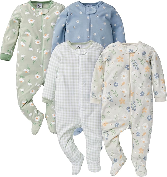 Gerber Baby Girls 4 Pack Sleep 'N Play Footie by Gerber