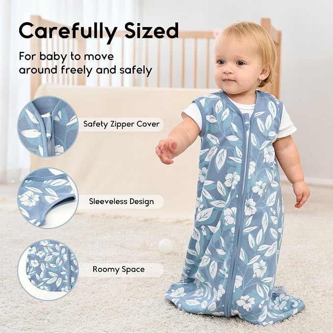 Yoofoss Baby Sleep Sack 12-18 Months 0.5 Tog Wearable Blanket - Image 3