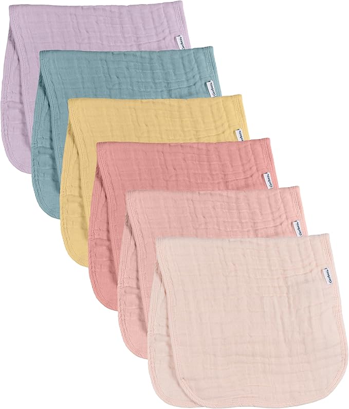 Gerber Baby Unisex Muslin Burp Cloths 6-Pack, Large Size 20" x 10" by Gerber
