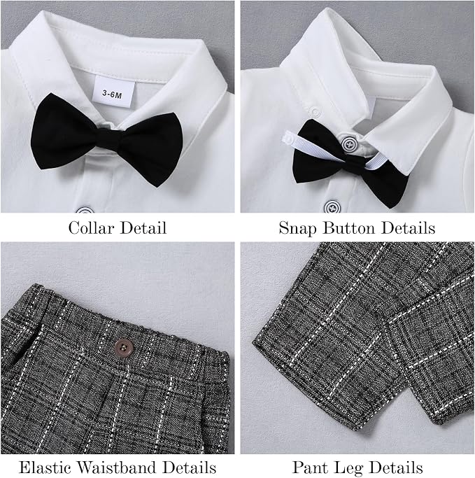 DISAUR Baby Boy Clothes Toddler Boy Outfits 4PCS Gentleman Dress - Image 5