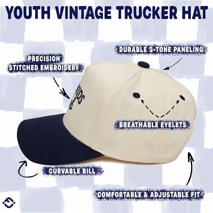 Funky Junque Premium Kids Trucker Hat Vintage Snapback Baseball Cap - Image 4