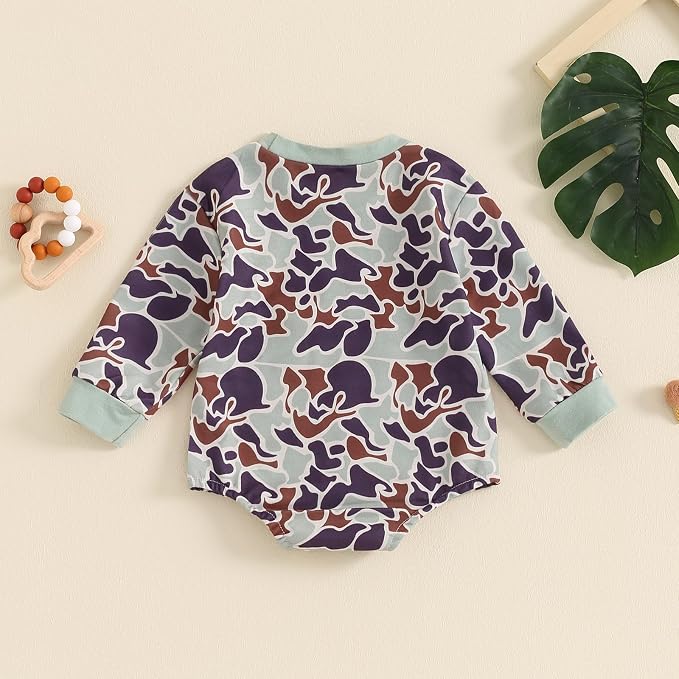 VISGOGO Newborn Infant Baby Boy Girls Oversized Romper Little Dude Sweater - Image 4