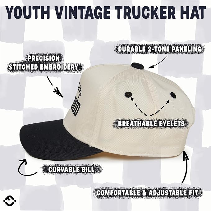 Funky Junque Premium Kids Trucker Hat Vintage Snapback Baseball Cap - Image 4
