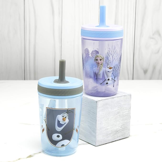 Zak Designs Disney Frozen II Movie Kelso Tumbler Set, Leak-Proof Screw-On Lid - Image 9