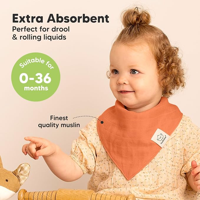 KeaBabies 8-Pack Muslin Baby Bibs - Image 2