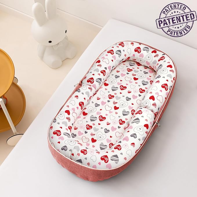 Baby Lounger, Foldable Infant Nest Pillow - Image 2