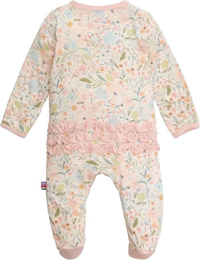 Magnetic Me Girls Modal Magnetic Baby Footie Pajamas | Silky Soft Modal Fabric - Image 2