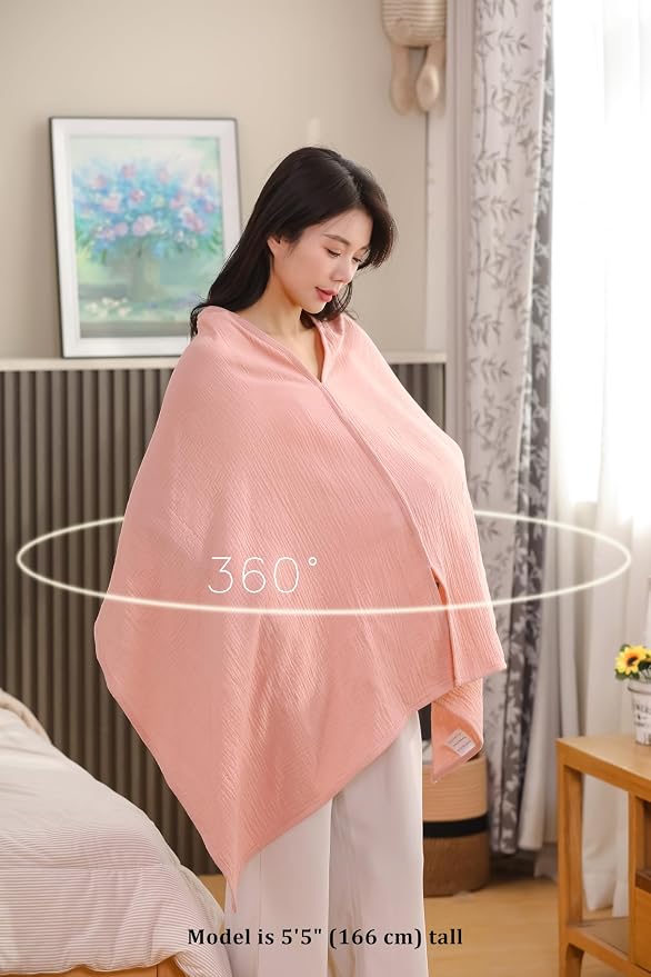 2-Pack Nursing Covers for Breastfeeding, 100% Organic Cotton Muslin - Image 5
