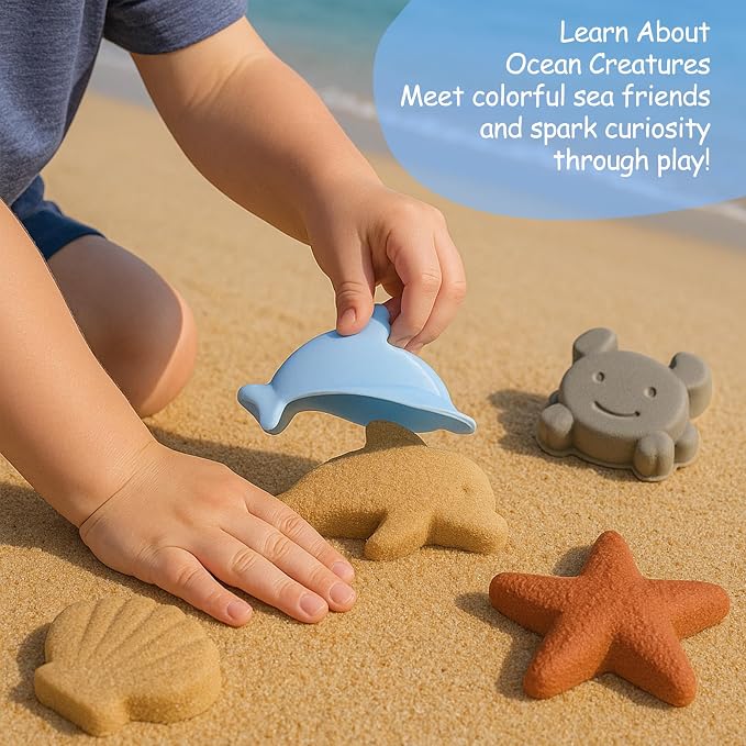 Baby Beach Toys for Toddlers 1-3, Collapsible Silicone Beach Bucket Shovel Set - Image 4