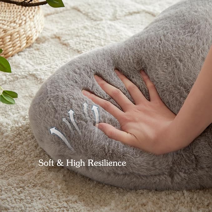 EastTree Heart Pillows, Light Grey Heart Shaped Pillows, Ultra Soft Extra-Large - Image 4