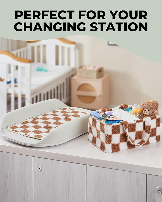 Checkered Diaper Caddy Organizer - Image 5