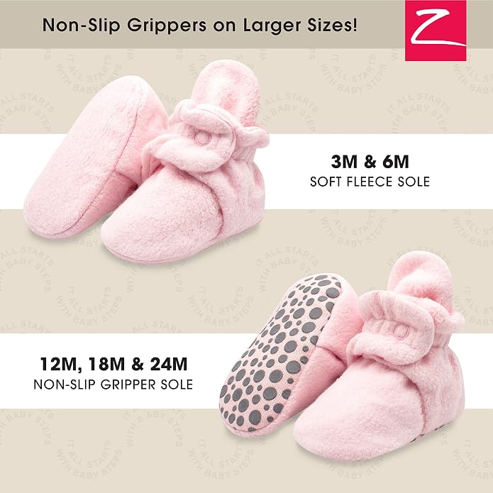 Zutano Unisex Fleece Baby Booties, Two Snap Closure, Newborn to 24 Months - Image 2