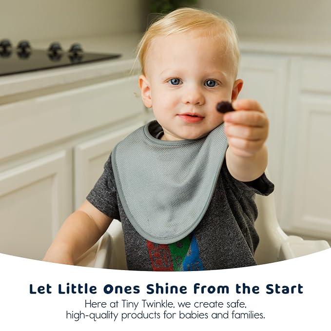 Tiny Twinkle 8 Pack Baby Bibs for Drooling and Teething – Waterproof & - Image 6