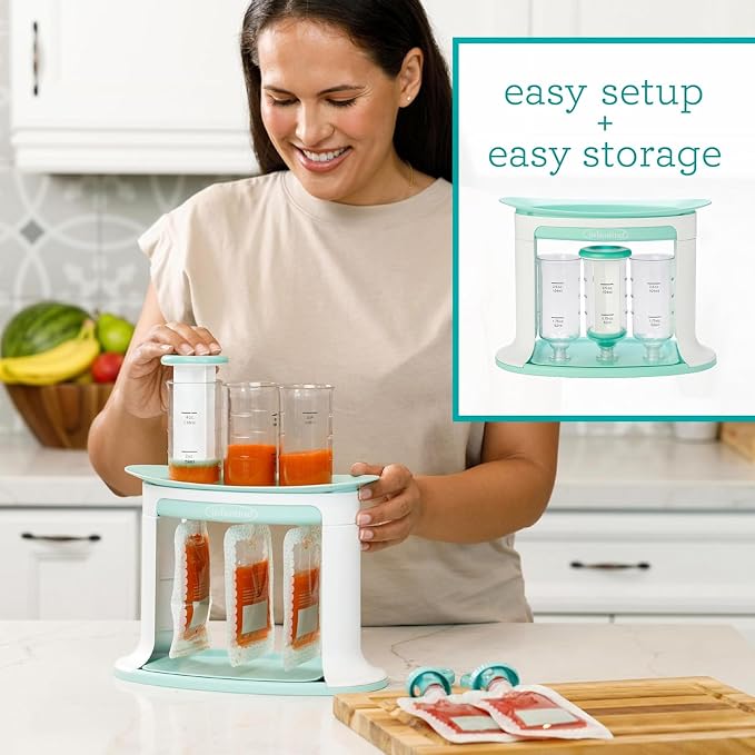 Infantino Squeeze Station, Baby Food Maker & Pouch Filler, Fill 3 Reusable - Image 4