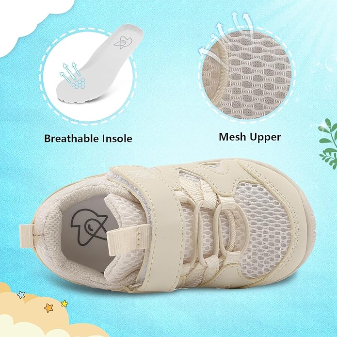 LeIsfIt Baby Shoes Boys Girls First Walking Shoes Non-Slip Toddler Breathable - Image 2
