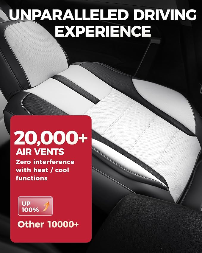 FREESOO Black White Car Seat Covers Full Set - Image 6