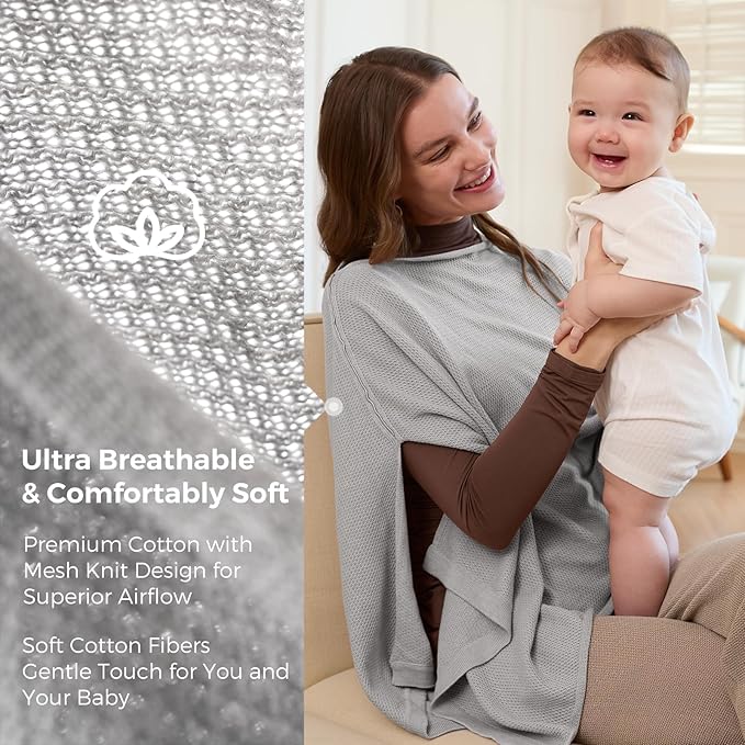 Momcozy Nursing Cover for Breastfeeding, Soft Privacy Poncho, Portable Breast - Image 4