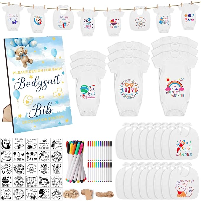 151 Pcs Baby Shower Game Decorations Kit by Pydeeirom