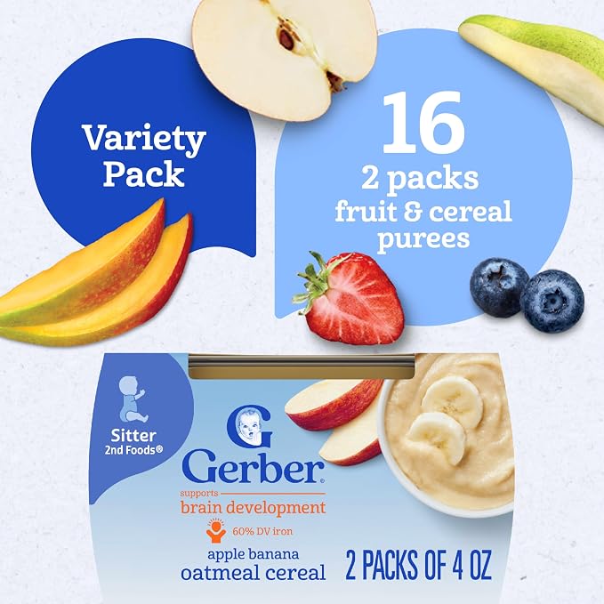 Gerber Stage 2 Baby Food, Baby Fruit And Cereal Tubs Variety Pack, Iron Helps - Image 5