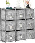 9 Cube Closet Organizer with Beautiful Printed Drawers + Labels, Storage Shelf by LUKYTOWER