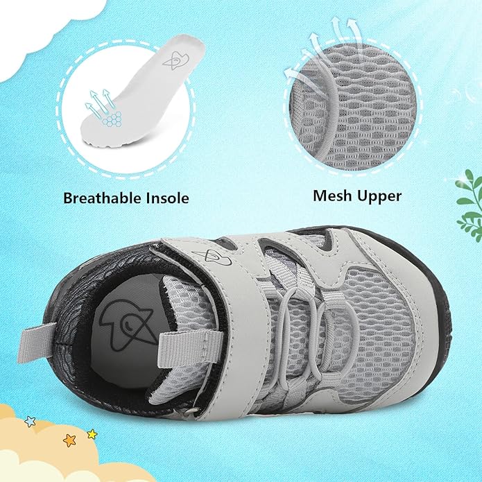 LeIsfIt Baby Shoes Boys Girls First Walking Shoes Non-Slip Toddler Breathable - Image 2