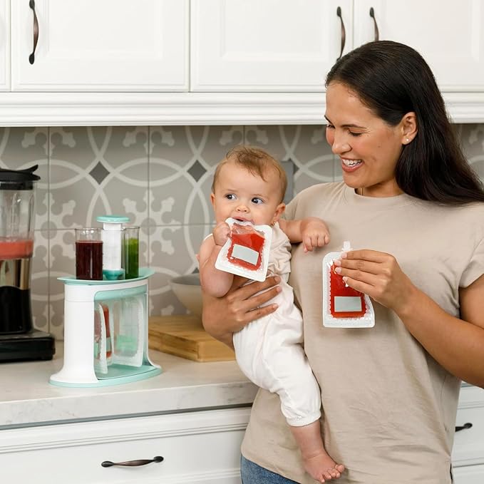 Infantino Squeeze Station, Baby Food Maker & Pouch Filler, Fill 3 Reusable - Image 8