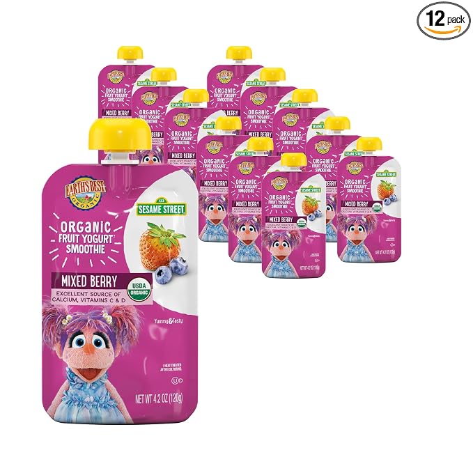Earth's Best Organic Yogurt Smoothie Pouches, 24+ Months, Fruit and Yogurt by EarthsBest