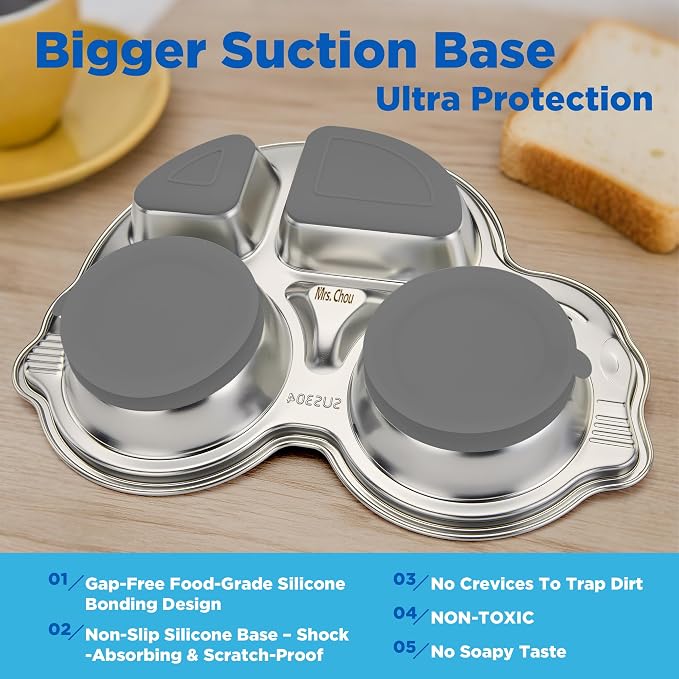 Stainless Steel Baby Suction Plates: Divided Plates Designed - Image 9