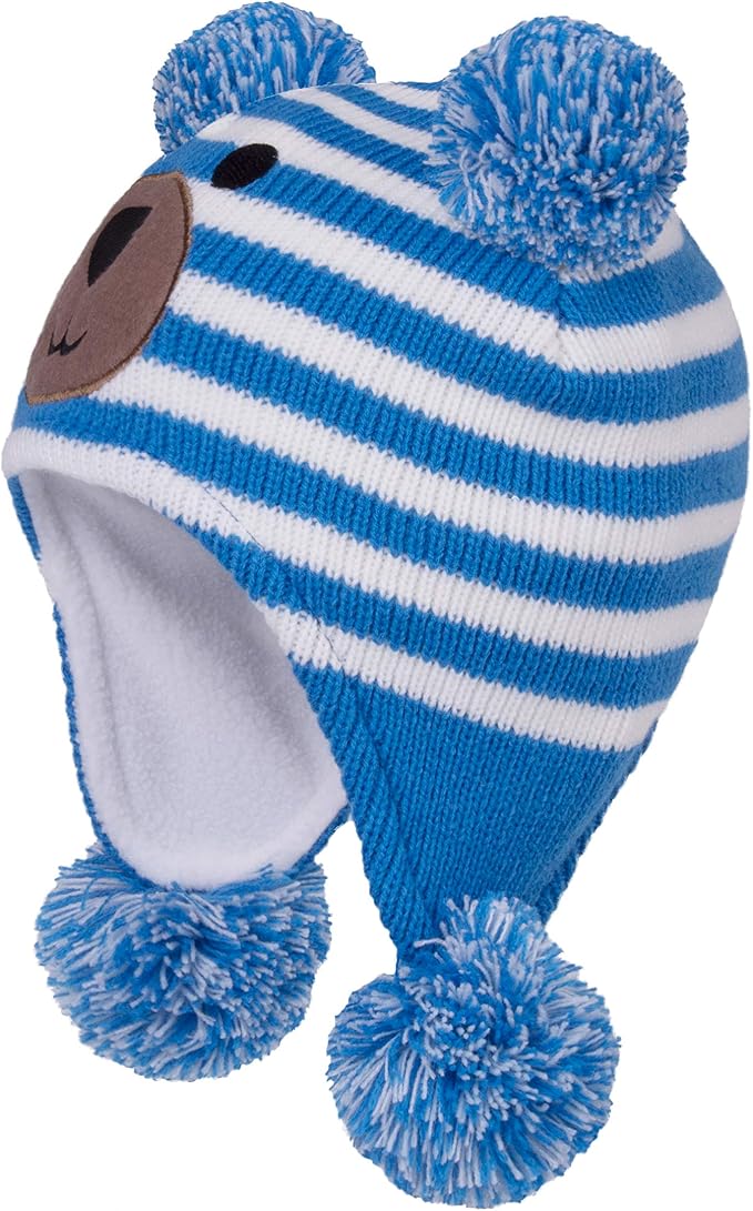 LANGZHEN Toddler Kids Infant Winter Hat, Earflap Knit Warm Cap Fleece Lined - Image 2