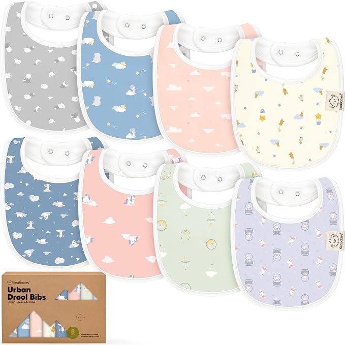 8-Pack Organic Baby Bibs for Boys, Girls by KeaBabies