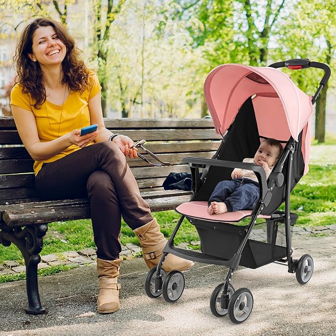 HONEY JOY Lightweight Stroller, Compact Travel Stroller - Image 9